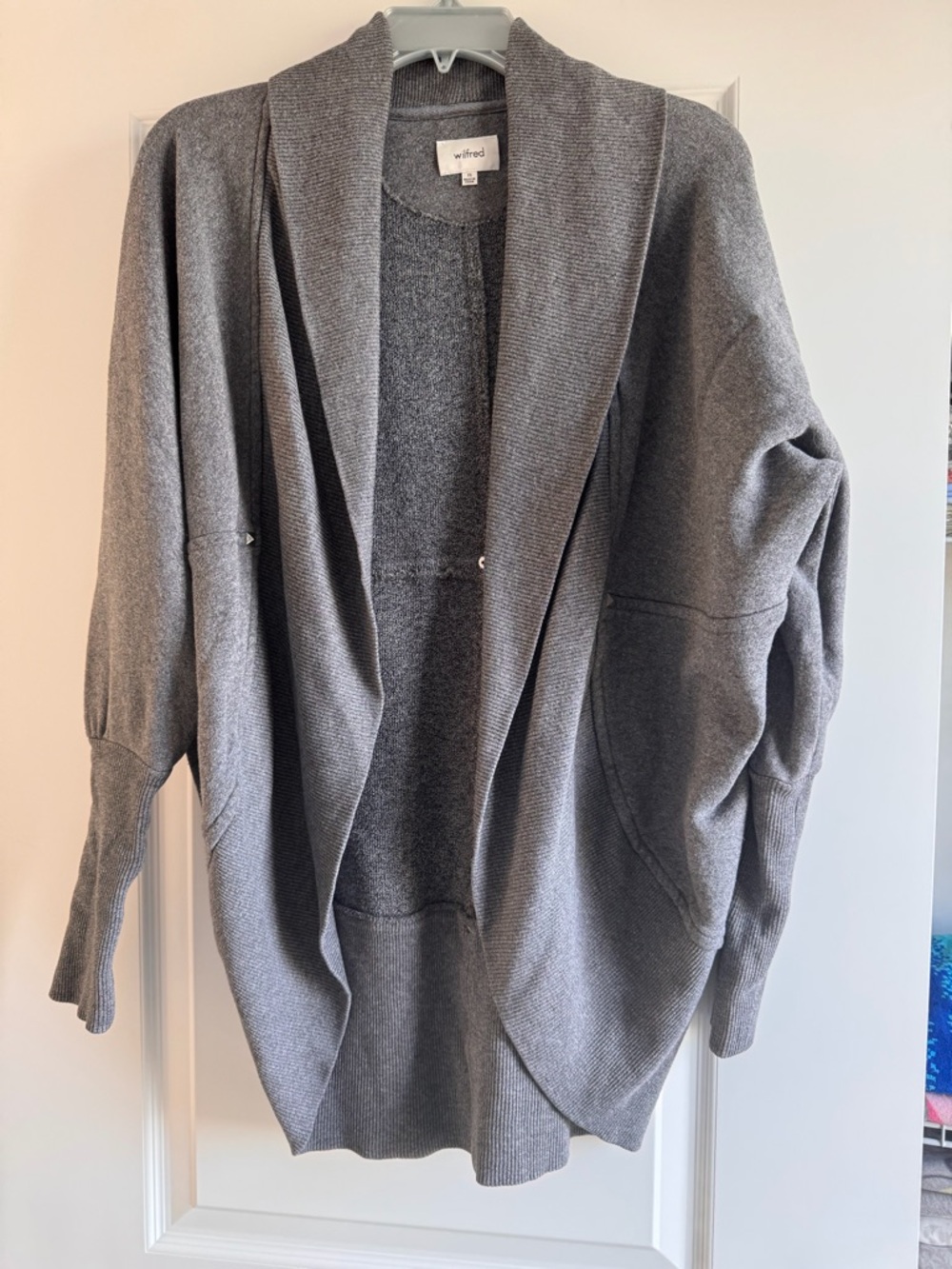 Wilfred Charcoal Open Shawl Collar Cardigan
